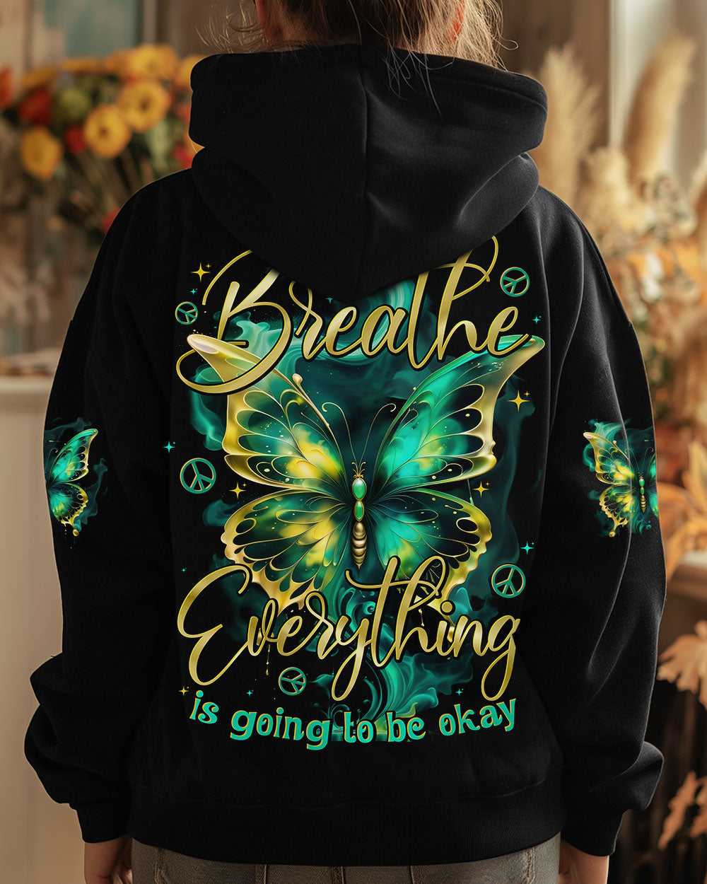 Just Breathe Everything is Going to Be Okay Glowing Butterfly AOP Shirts _12_ dAqlp