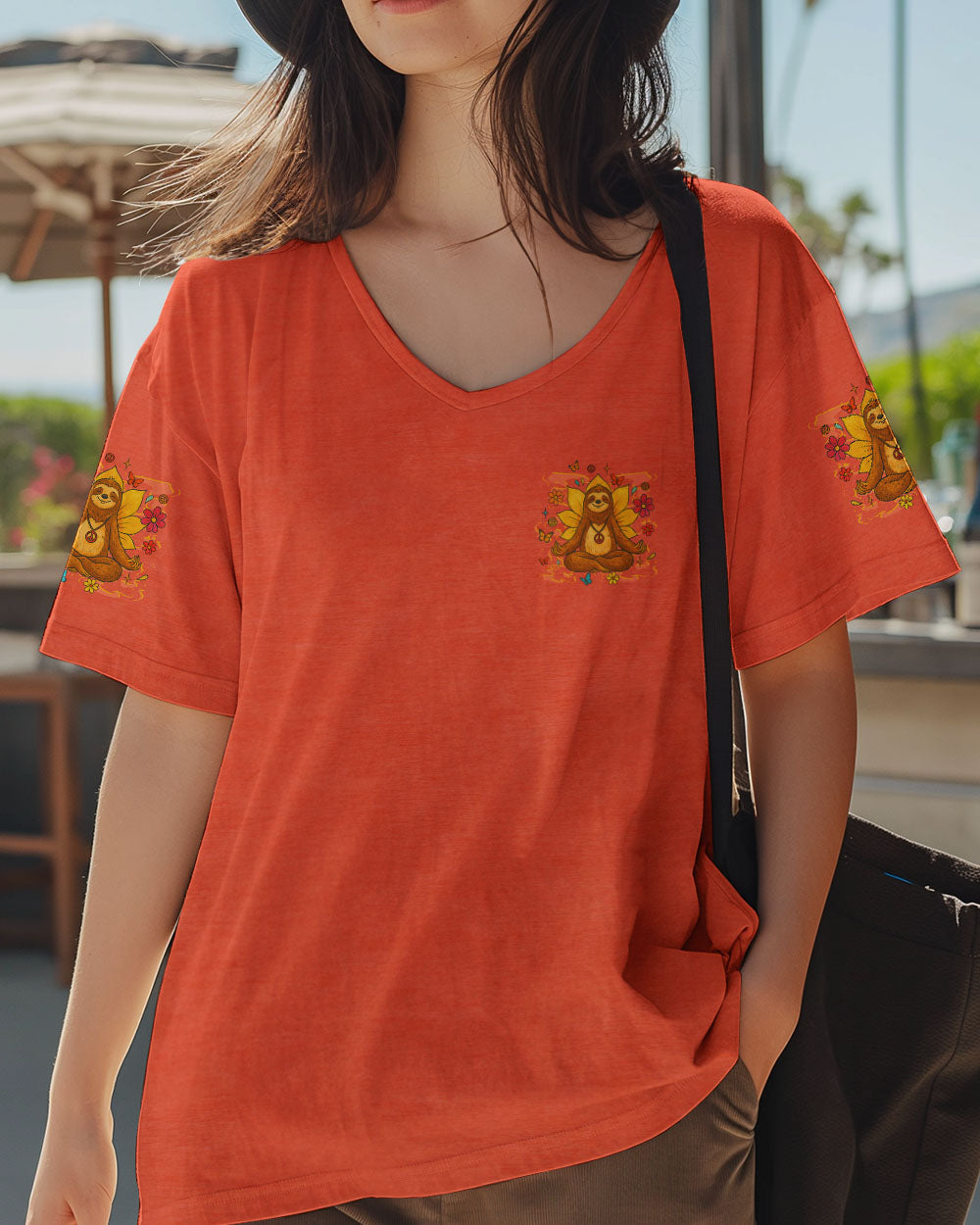 Just Breathe Everything is Going to Be Okay Peaceful Sloth Design with Flowers _26 Butterfly AOP Shirts _2_ t5pxz