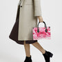 Just Breathe Watercolor Pink Butterfly Peace Symbol Hippie Leather Bag _5_ BDgfs