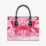 Just Breathe Watercolor Pink Butterfly Peace Symbol Hippie Leather Bag _6_ eivGw