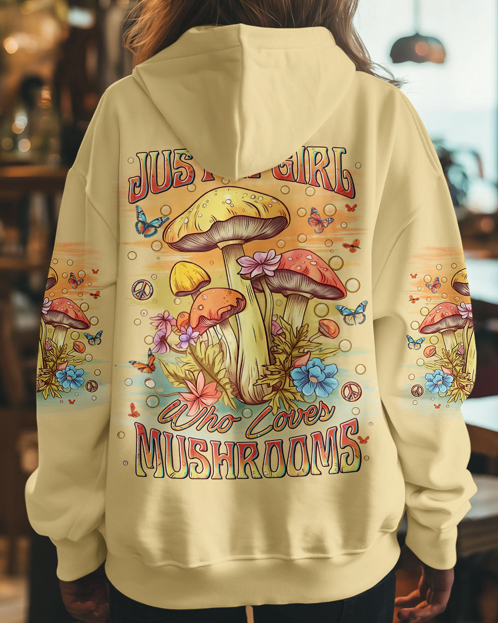 Just a Girl Who Loves Mushrooms Cute Mushroom Nature Graphic for Women AOP Shirts _8_ XKwAp