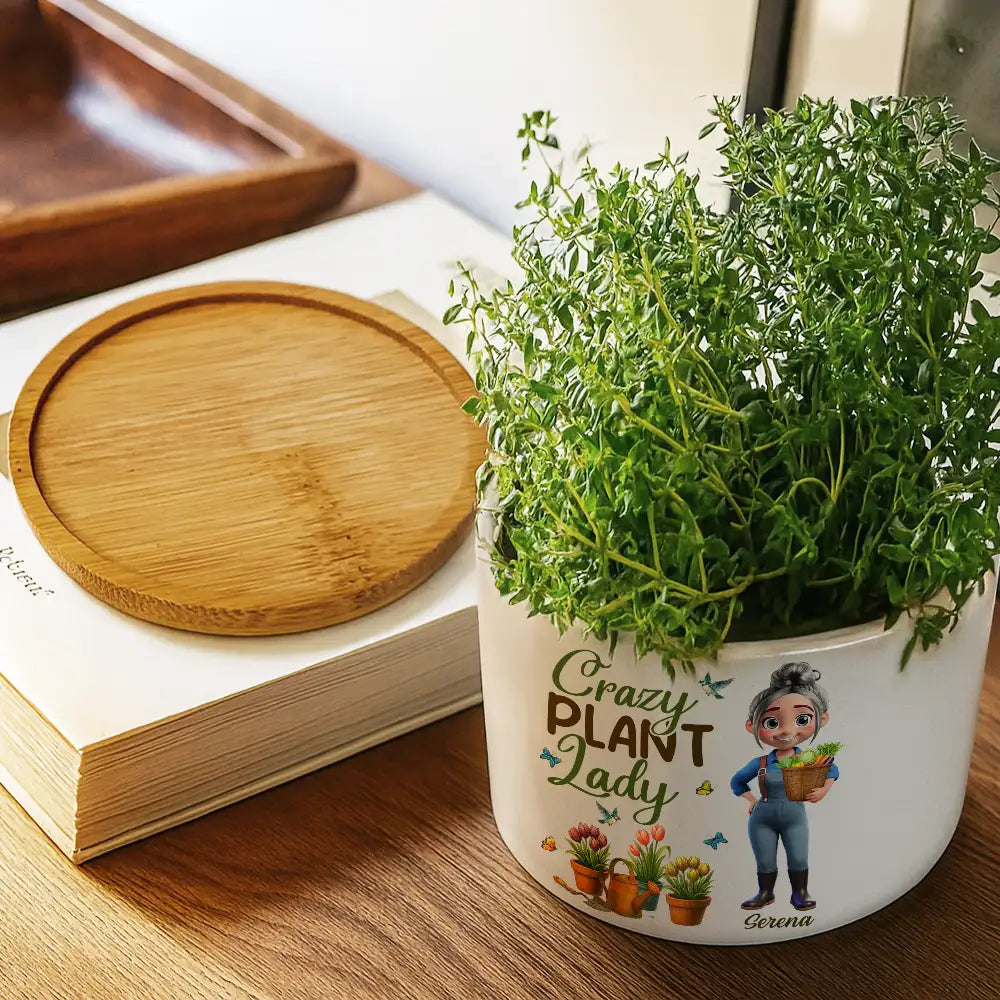 JustAGirlWhoLovesGardening PersonalizedCeramicPlantPot TS875 CLA1419 Mk2