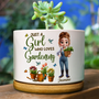 JustAGirlWhoLovesGardening PersonalizedCeramicPlantPot TS875 CLA1419 MkDefault