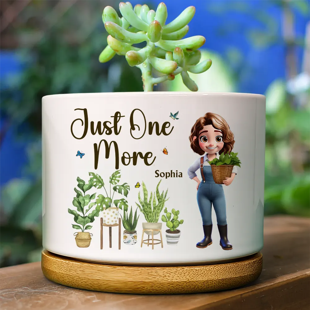 JustOneMorePlantWomanGarden PersonalizedCeramicPlantPot BD1612 CLA1345 Default