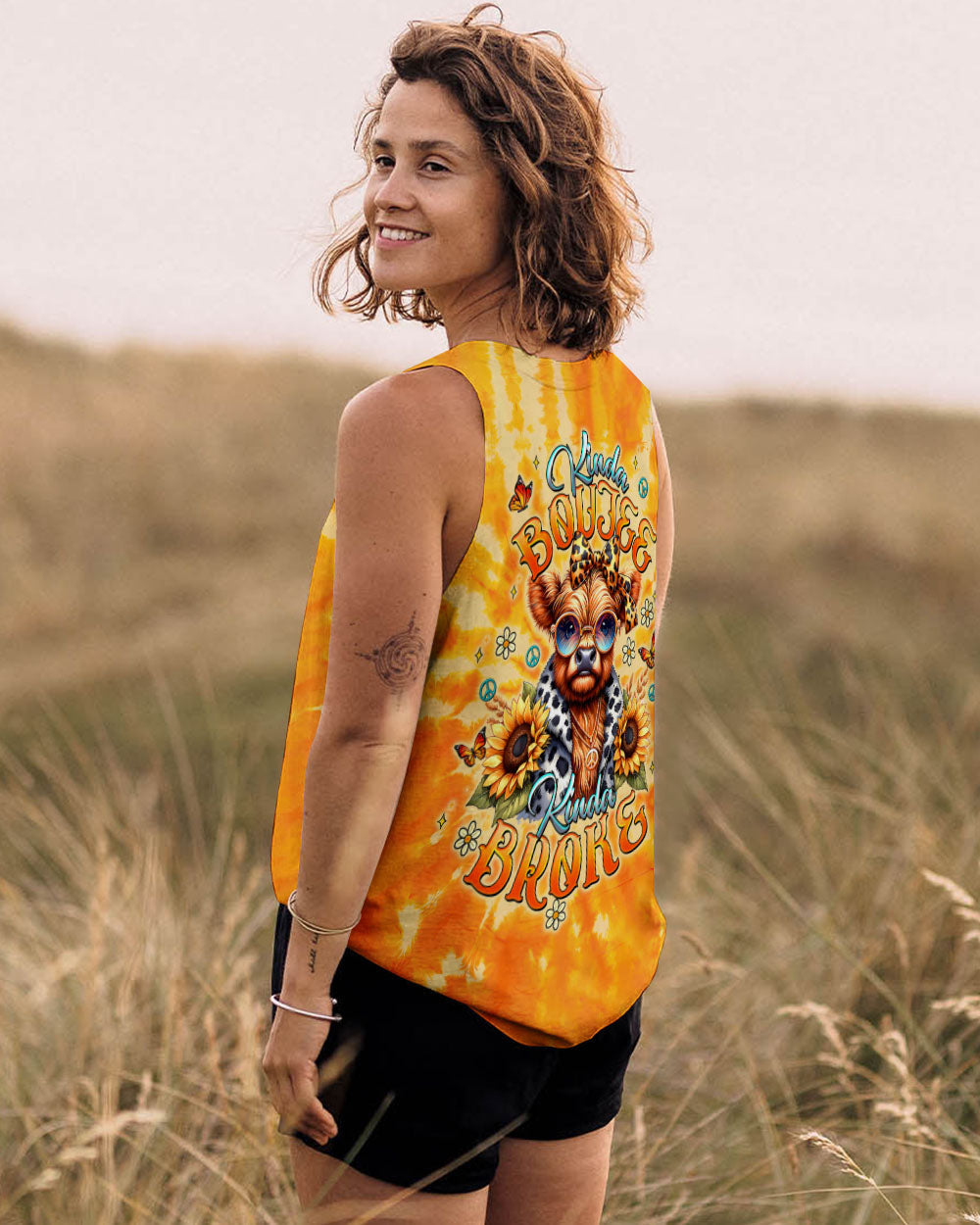 Kinda Boujee Kinda Broke Adorable Cow in Sunglasses _26 Sunflower Design AOP Shirts _11_ JVrl3