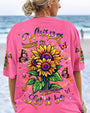 Let It Be Whisper Words of Wisdom Hippie Sunflower Graphic for Women AOP Shirts _3_ 1807p