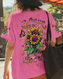 Let It Be Whisper Words of Wisdom Hippie Sunflower Graphic for Women AOP Shirts _5_ GZa6u