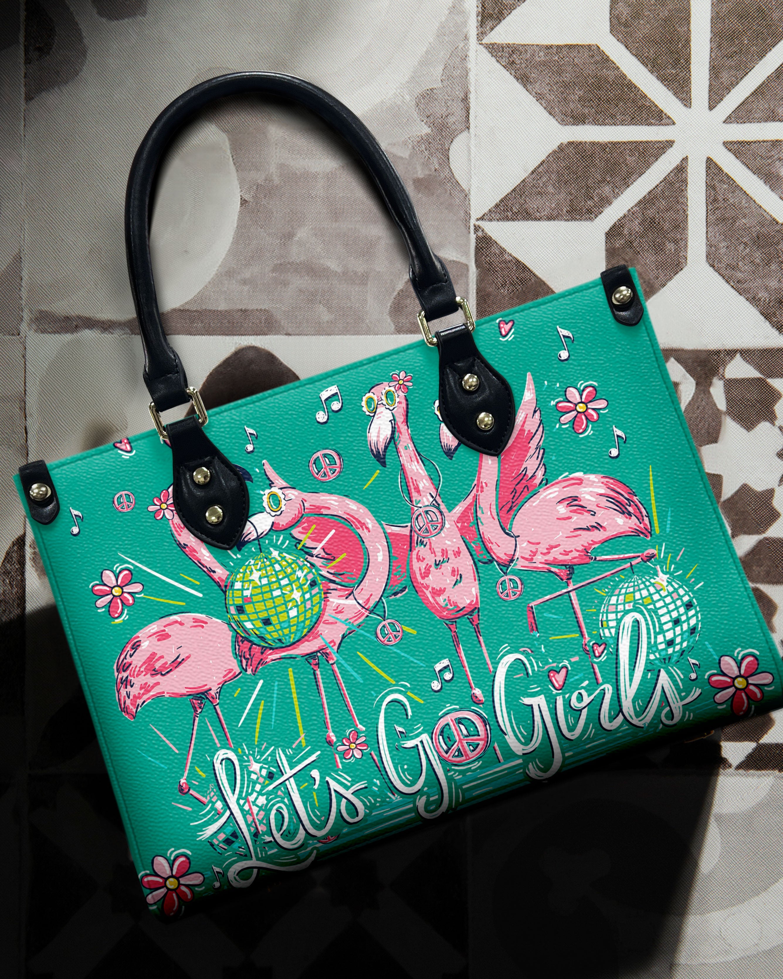 Let_E2_80_99s Go Girls Disco Flamingo Hippie Leather Bag Gift for Women _3_ 6BLkW