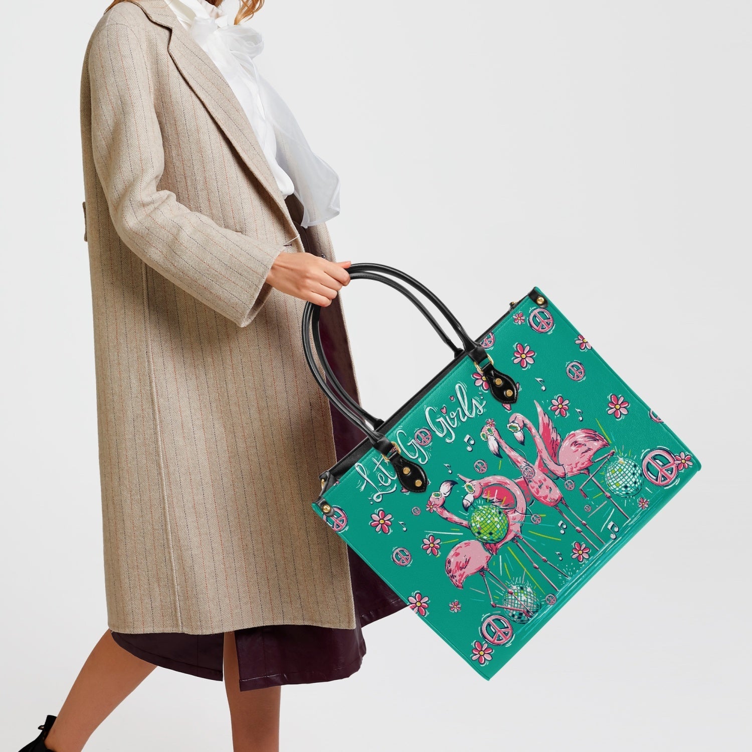 Let_E2_80_99s Go Girls Disco Flamingo Hippie Leather Bag Gift for Women _7_ rf6mu