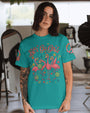 Let_E2_80_99s Go Girls Flamingo Peace and Retro Disco Graphic Tee for Women AOP Shirts _8_ NL6EV