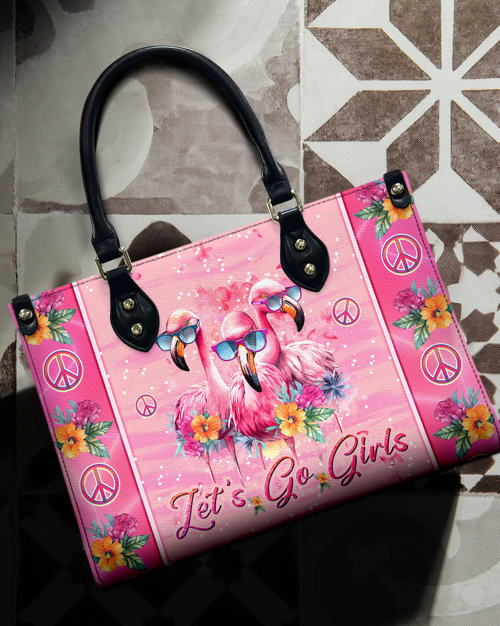 Let_E2_80_99s Go Girls Tropical Pink Flamingo Hippie Leather Bag Gift for Women _1_ 8QJDS