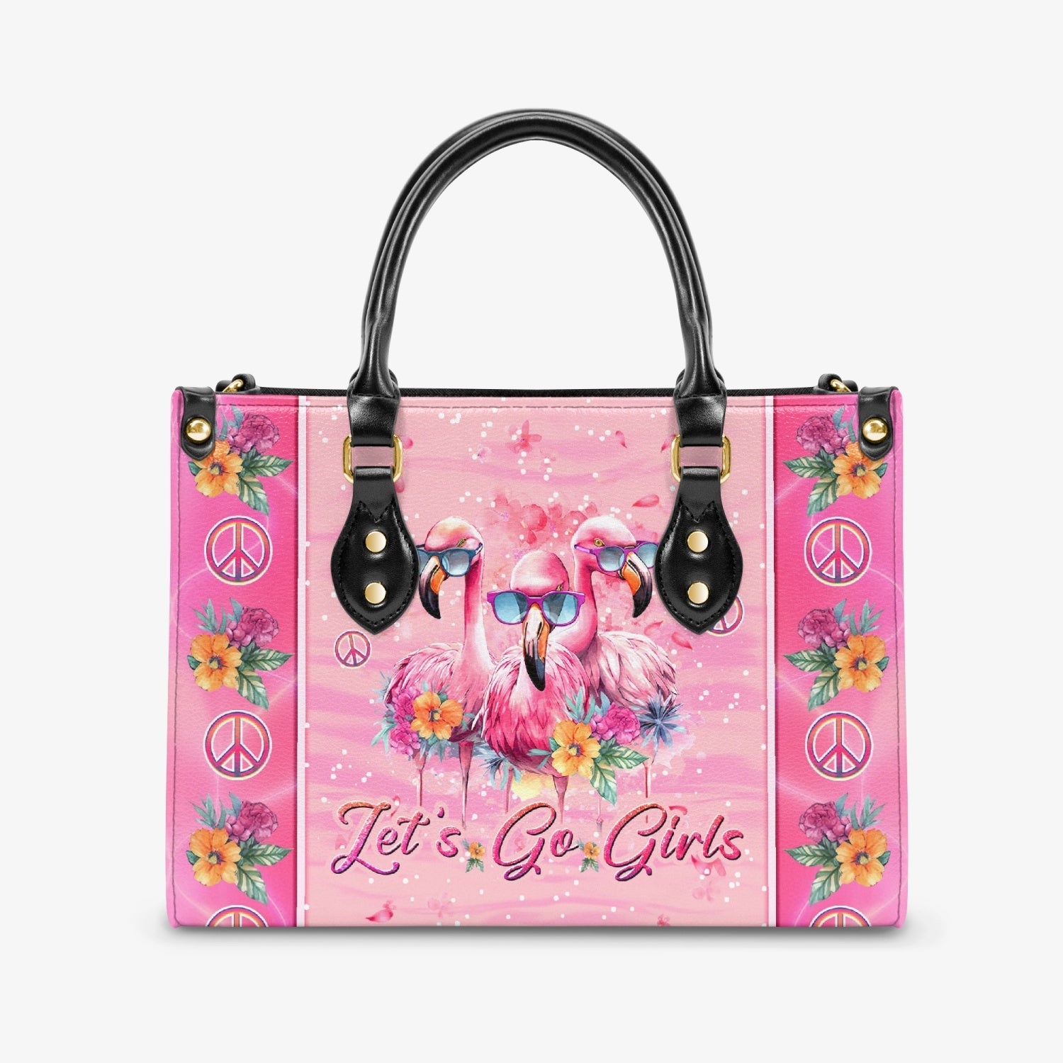 Let_E2_80_99s Go Girls Tropical Pink Flamingo Hippie Leather Bag Gift for Women _9_ Wd16I
