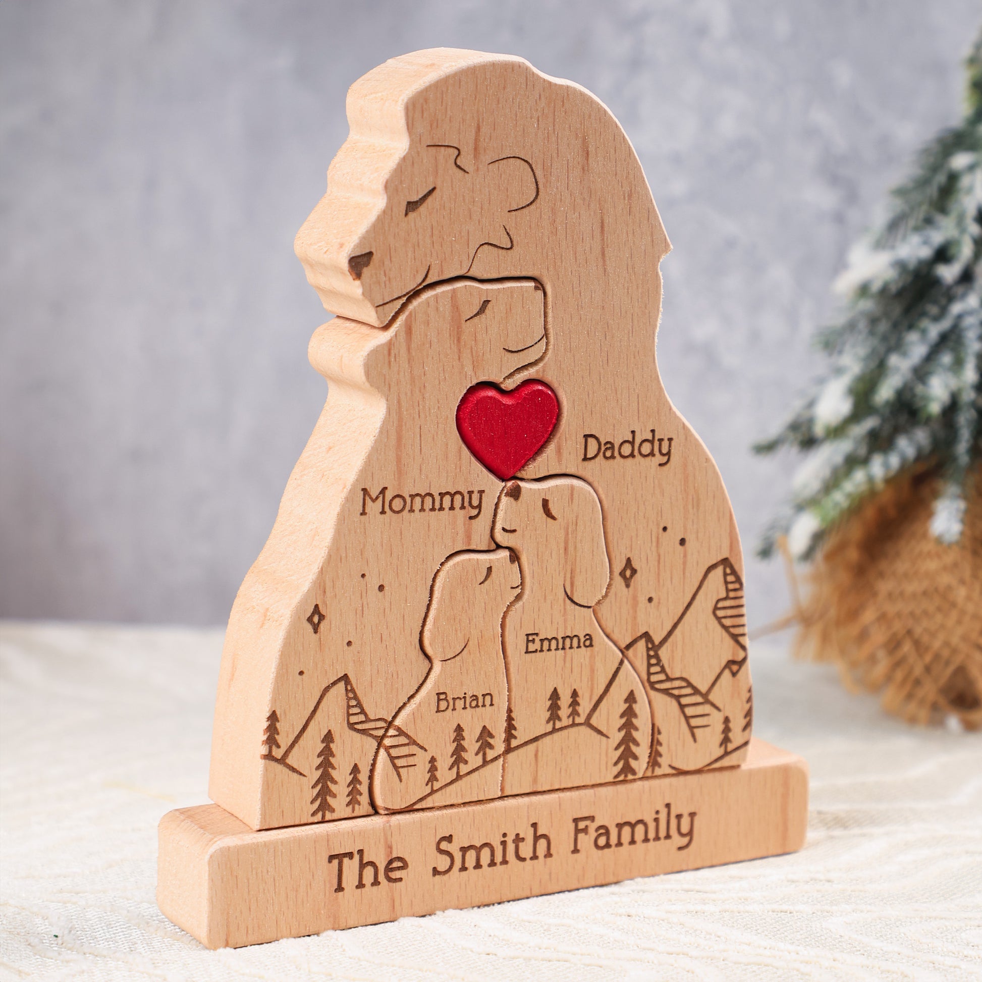Lion Family New Version Personalized Wooden Lion Family Puzzle_2