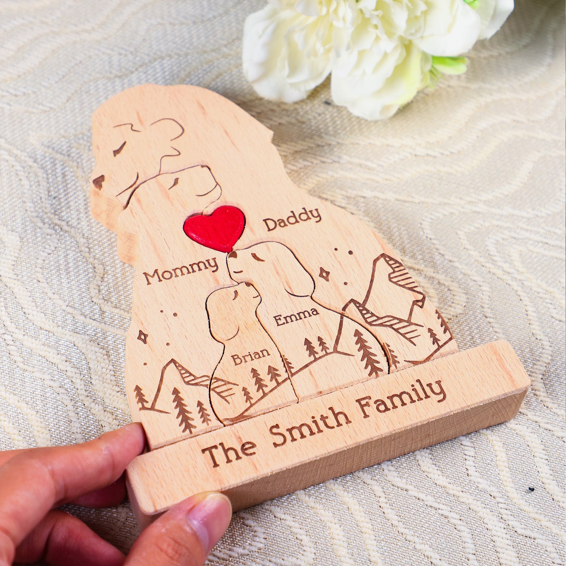 Lion Family New Version Personalized Wooden Lion Family Puzzle_3