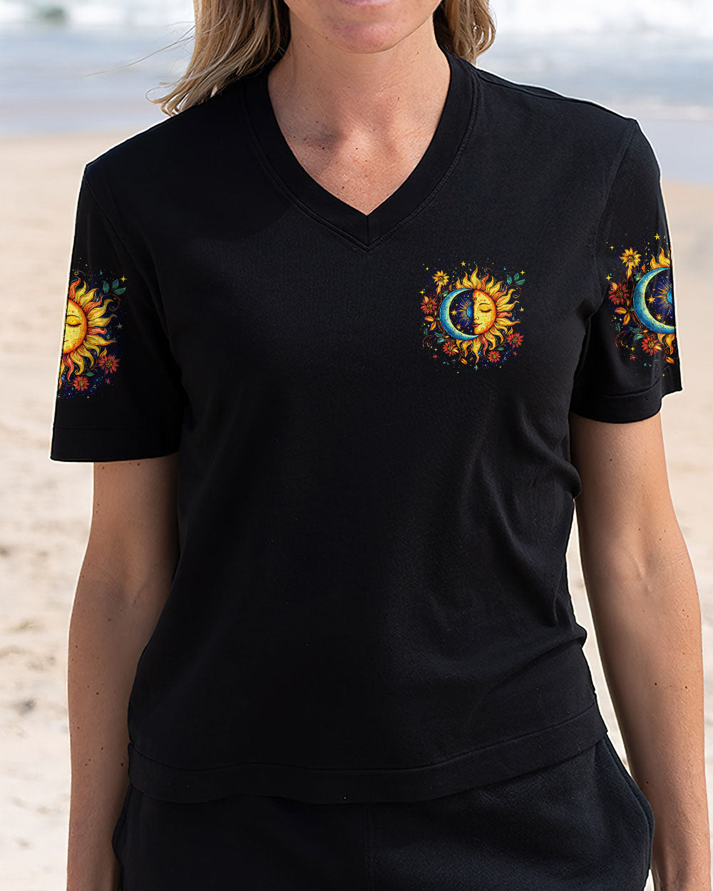 Live by the Sun Feel by the Moon Cosmic Sun Moon Stars Boho AOP Shirts _2_ B50GO