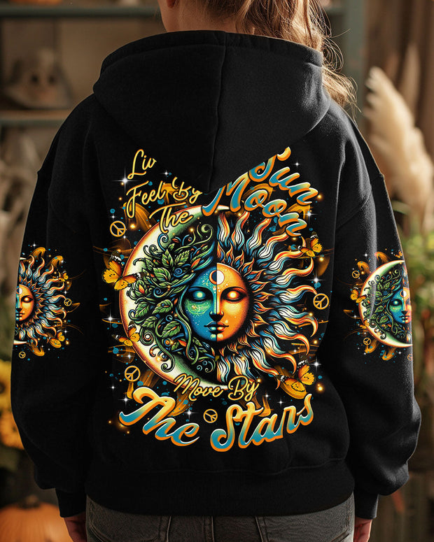 Live by the Sun Feel by the Moon Move by the Stars - Celestial Moon and Sun - AOP Shirts