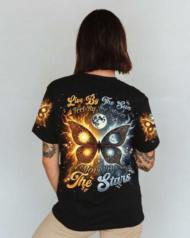 Live by the Sun Feel by the Moon Move by the Stars - Cosmic Butterfly - AOP Shirts