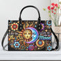 Live by the Sun Love by the Moon Celestial Floral Inspirational Hippie Leather Bag _1_ hjT7A