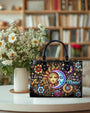 Live by the Sun Love by the Moon Celestial Floral Inspirational Hippie Leather Bag _6_ 7W07X