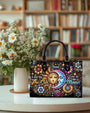 Live by the Sun Love by the Moon Celestial Floral Inspirational Hippie Leather Bag _7_ GYqcs