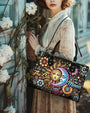 Live by the Sun Love by the Moon Celestial Floral Inspirational Hippie Leather Bag _8_ v6V6A