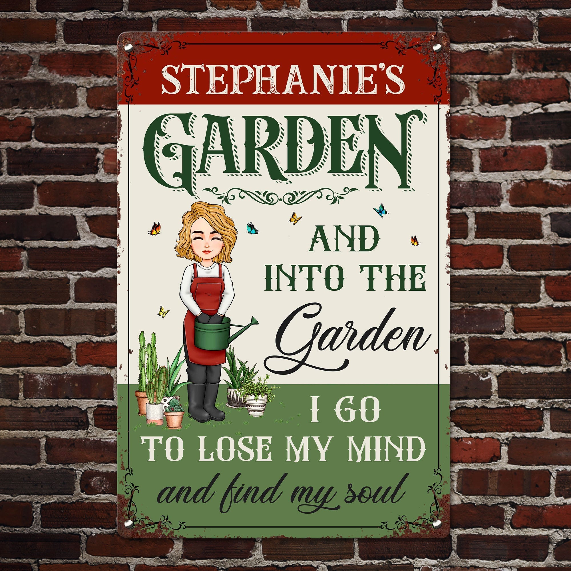 Lose My Mind Personalized Metal Sign Garden Decor Gift For Mom Wife Daughter2