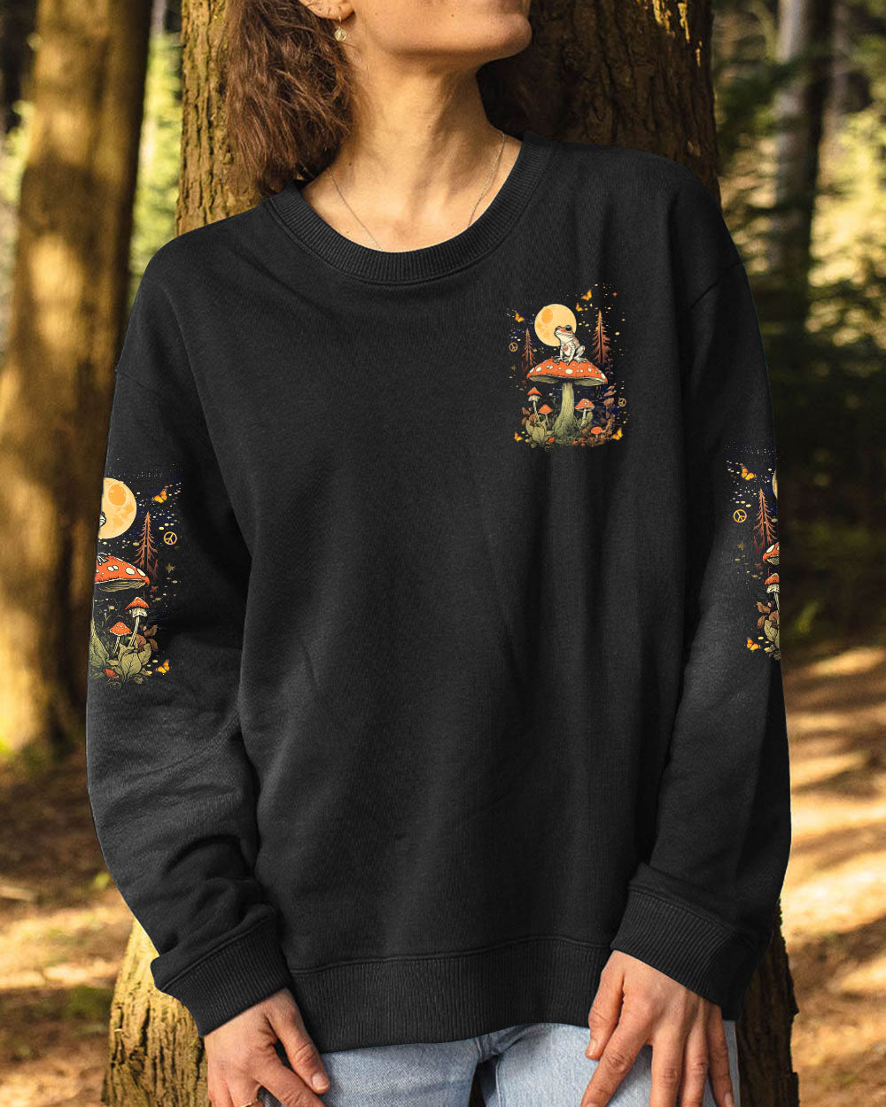 Lose My Mind and Find My Soul Frog with Mushroom Into the Forest AOP Shirts _6_ TxEo0