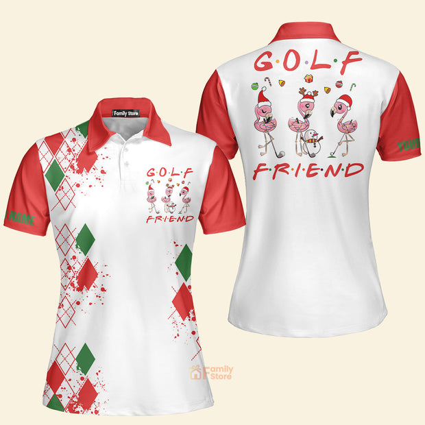 Funny Christmas Golf - Personalized Women Polo Shirt