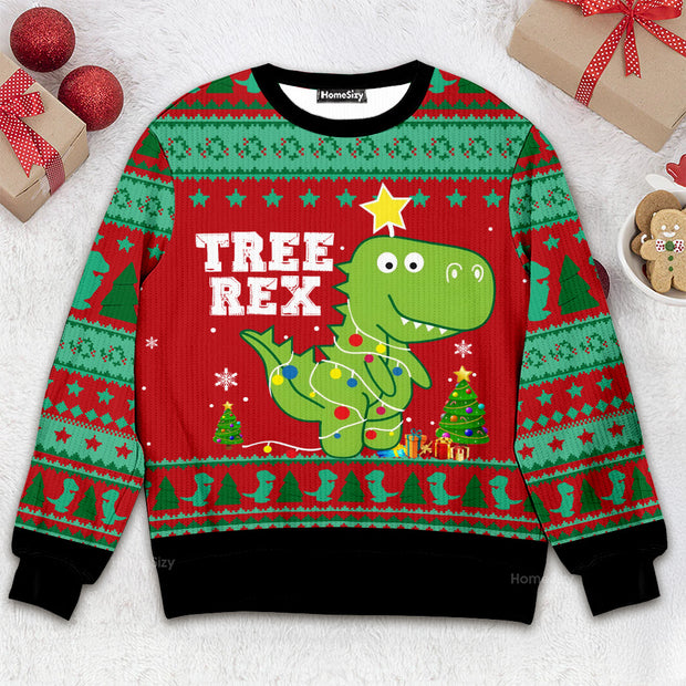 T Rex Tree Christmas - Christmas Gift For Adults - 3D Ugly Christmas Sweater QT309544