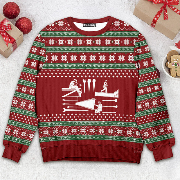 3D Ironworker - Christmas Gift For Adults- Ugly Christmas Sweater QT308988