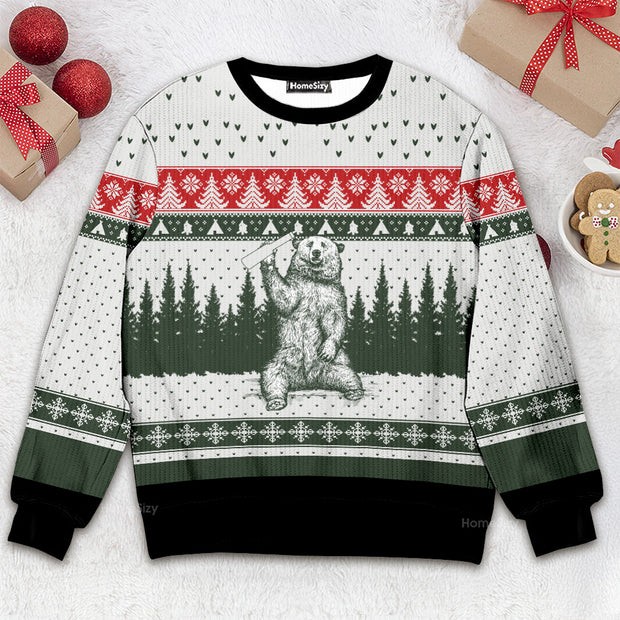 Bear I Hate People - Christmas Gift For Adults - 3D Ugly Christmas Sweater QT309215