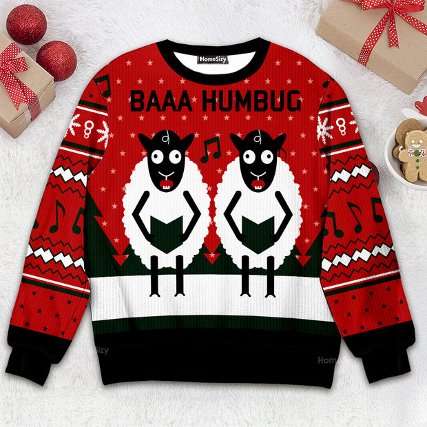 Baaa Humbug Sheep Lalala - Christmas Gift For Adult - 3D Ugly Christmas Sweater QT309696
