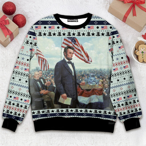 Abraham Lincoln Christmas Ugly Sweater QT211363Hj