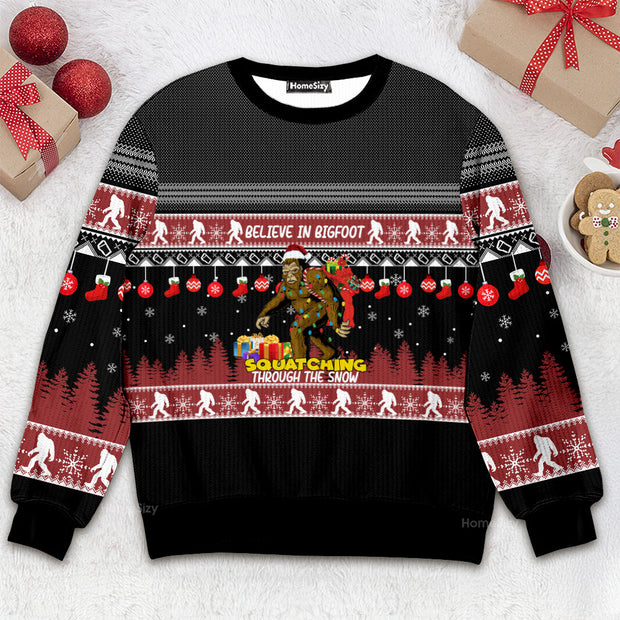 3D Believe In Big Foot Ugly Christmas Sweater QT4120408