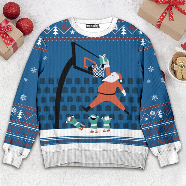 Santa Play Basketball - Christmas Gift For Adults - 3D Ugly Christmas Sweater QT309455