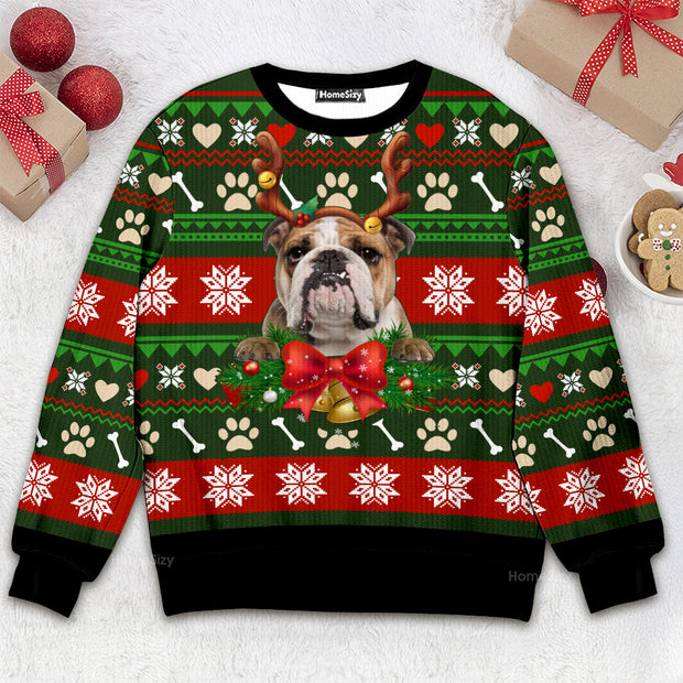 Bulldog Christmas Holiday Green Red - Christmas Gift For Adults - 3D Ugly Christmas Sweater QT309603