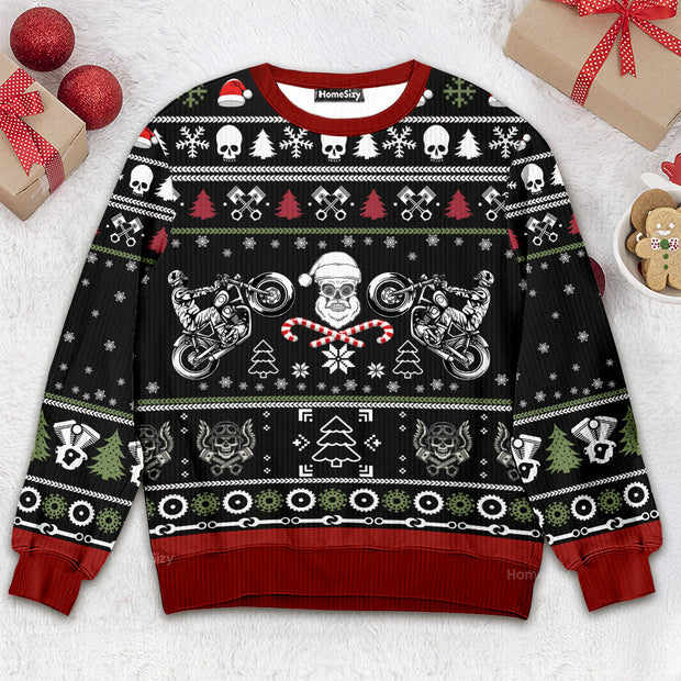 Biker Santa Christmas Ugly Sweater QT308564