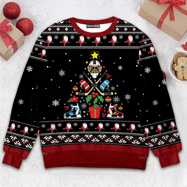 Ugly Sweater Best Gift For Christmas Xmas Christmas Ice Hockey Christmas Tree Sweater Apparel QT211445Hj