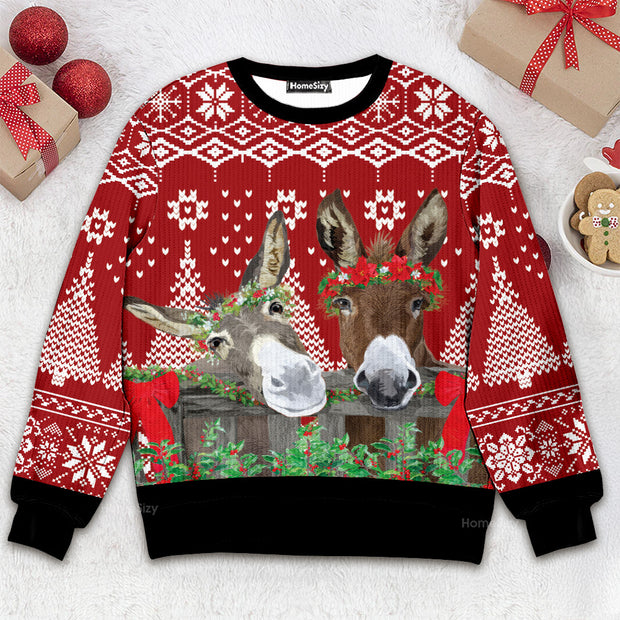 Donkey Buddies Christmas Funny - Christmas Gift For Adults - Ugly Christmas Sweater QT309349
