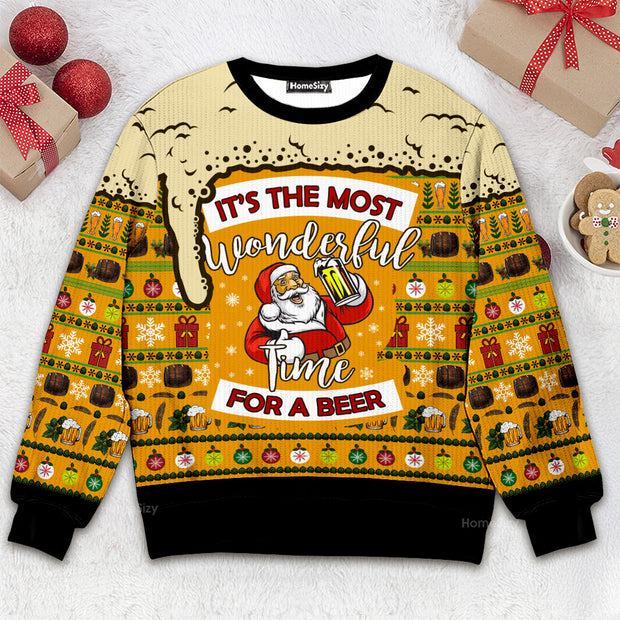 Christmas Most Wonderful Time For Beer - Ugly Christmas Sweater QT309298