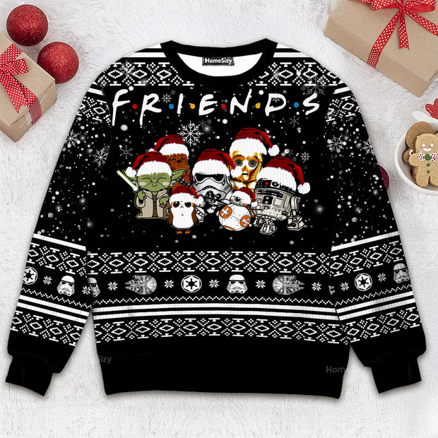 Stwa Friends Baby Yoda Fan Multiple Styles - Christmas Gift For Adults - 3D Ugly Christmas Sweater QT309139