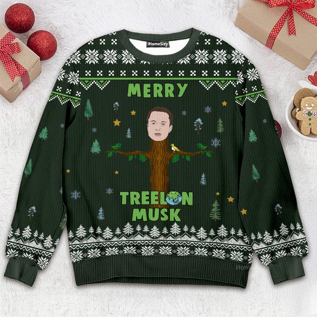 Merry Treelon Musk - Christmas Gift For Adults - Ugly Christmas Sweater QT309293