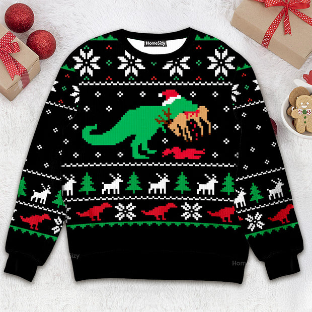 T Rex Ugly Christmas - Christmas Gift For Adluts - 3D Ugly Christmas Sweater QT309525