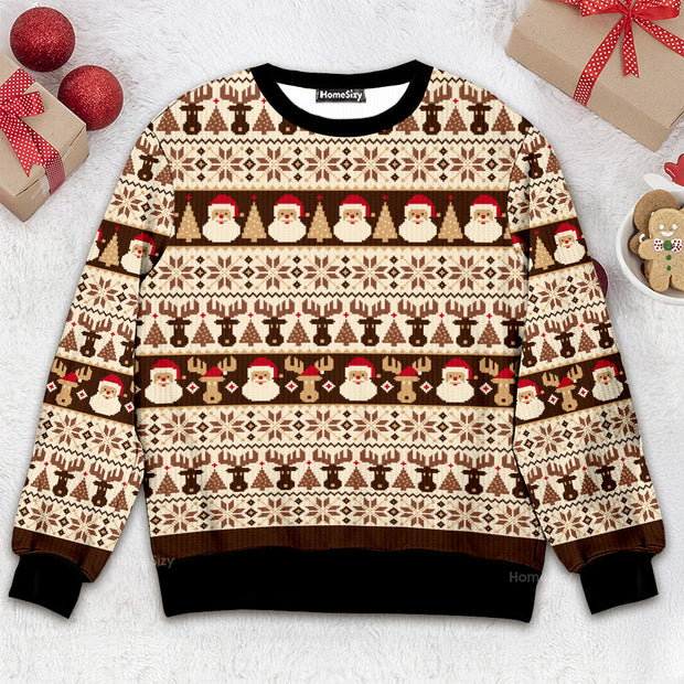 Vintage Nordic Style Xmas Coming - Christmas Gift For Adults - 3D Ugly Christmas Sweater QT309786