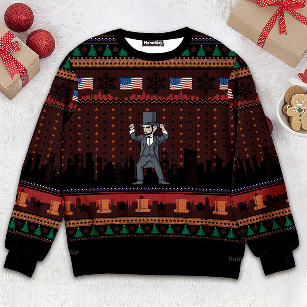 Abraham Lincoln Joker - Christmas Gift For Adults - 3D Ugly Christmas Sweater QT309389