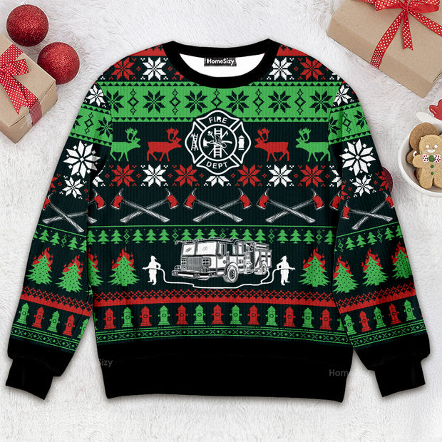 Awesome Firefighter - 3D Ugly Christmas Sweater QT309240