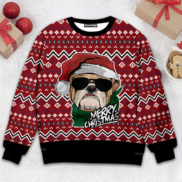 Bulldog Merry Christmas - Christmas Gift For Dog Lovers - 3D Ugly Christmas Sweater QT309604