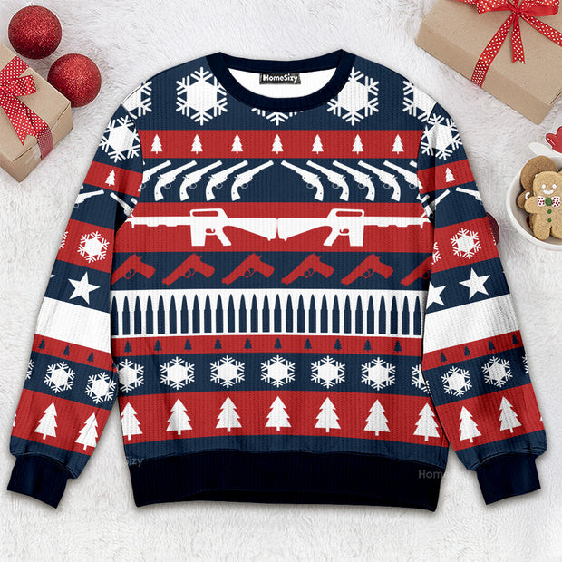 Tree And Gun Christmas - 3D Ugly Christmas Sweater QT309420