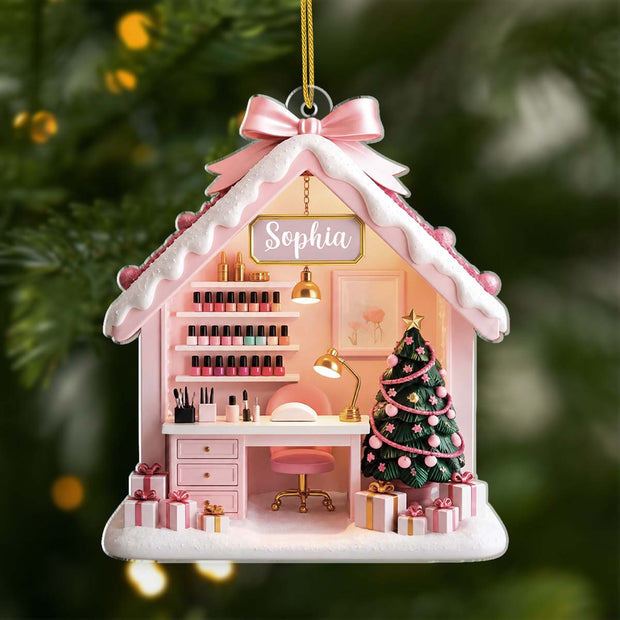 Nail Shop Acrylic Ornament - Personalized Acrylic Ornament - Gifts for Nail Artists