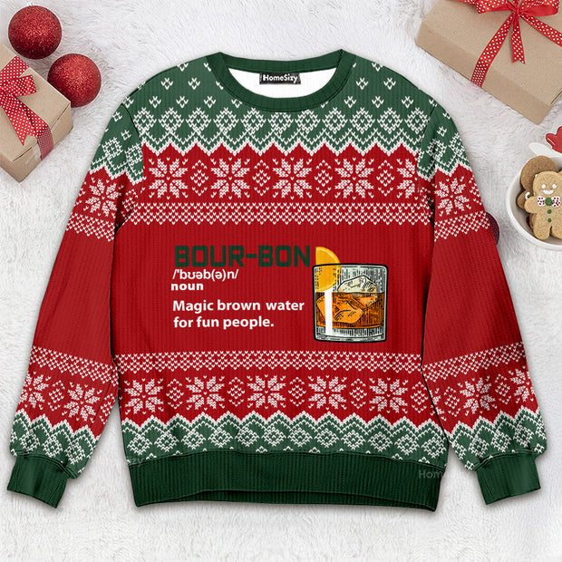 Bourbon Noun - Christmas Gift For Adults - 3D Ugly Christmas Sweater QT309527